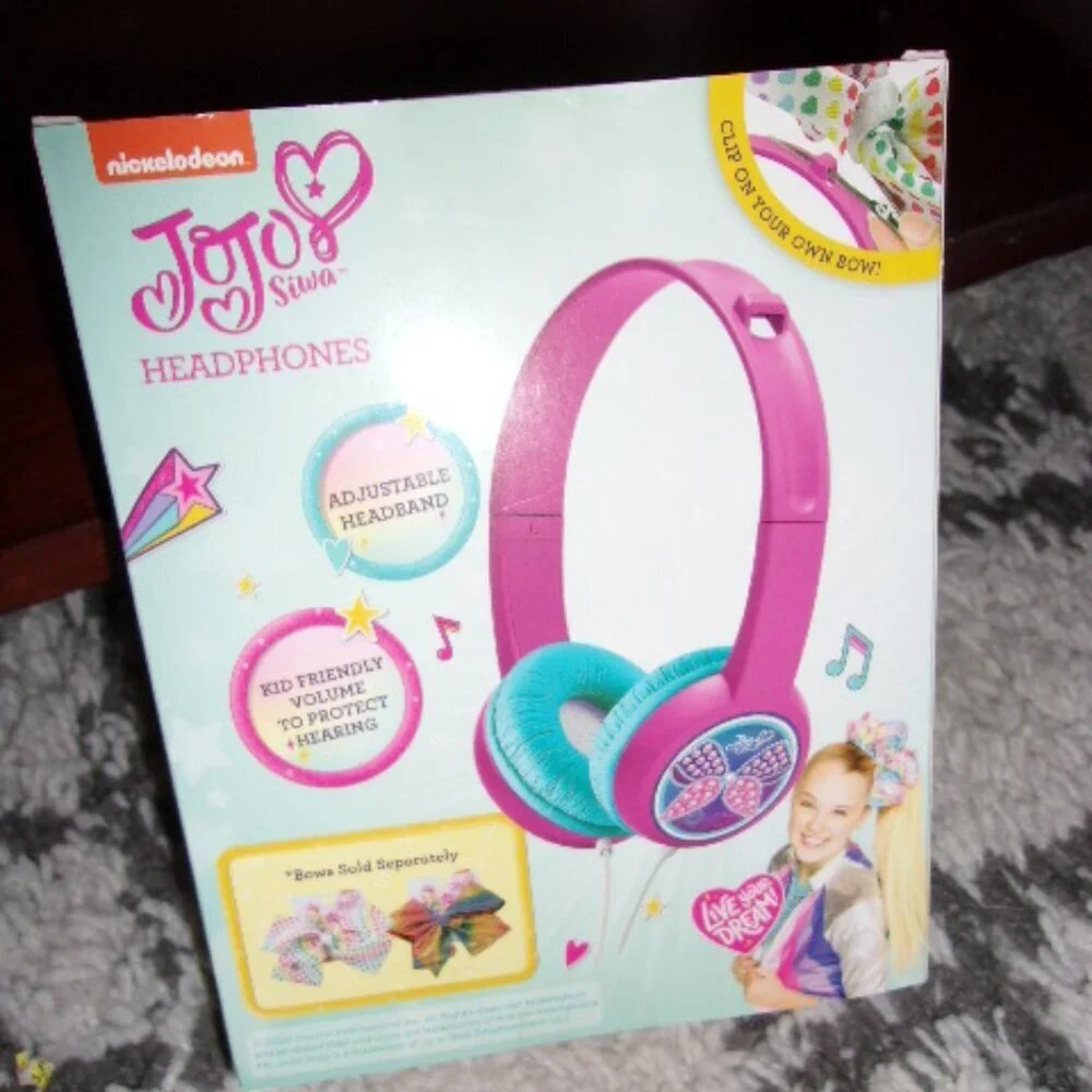 JoJo Siwa Nickelodeon Clip Your Own Bow Headphones w/ adjustable headband New